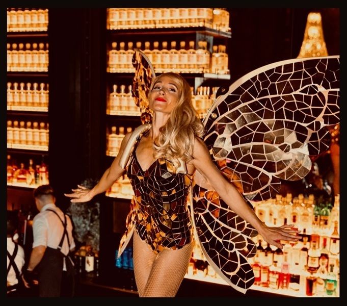 Mirror Butterflies, stilt walker in Sydney