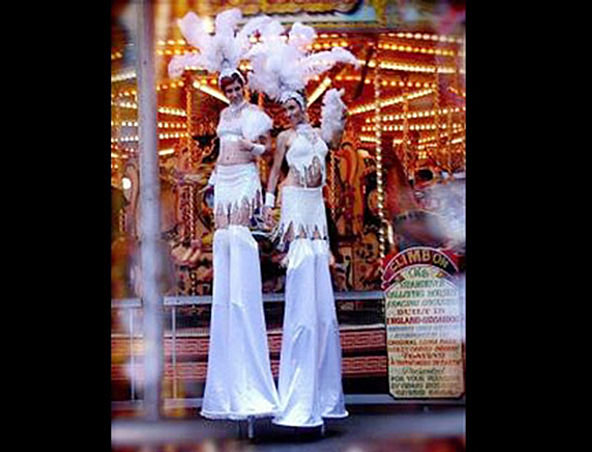 Showgirls, stilt walker in Sydney