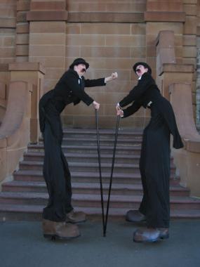 The Chaplins, stilt walker in Sydney, photo 2