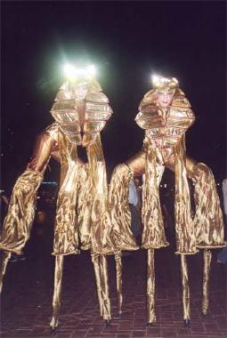 The Sphinxes and Cleopatra, stilt walker in Sydney