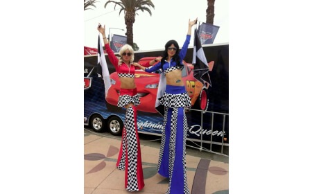 V8 Grid Girls, stilt walker in Sydney