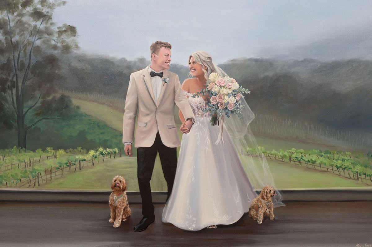 Live Wedding Painting, wedding band in Sydney