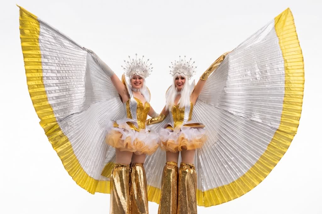 Golden Goddess Stilt Walkers, live in Sydney